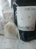 Tea bag of Taters Flea Tea mix for pet safe pest control