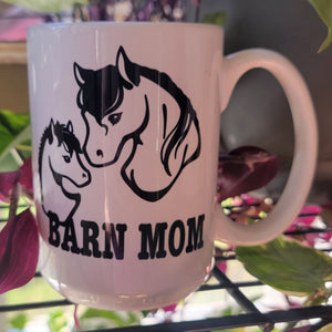 
                  
                    Load image into Gallery viewer, Barn Mom Horse and Foal 15oz Ceramic Mug
                  
                