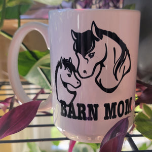 
                  
                    Load image into Gallery viewer, Barn Mom Horse and Foal 15oz Ceramic Mug
                  
                
