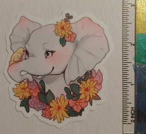 
                  
                    Load image into Gallery viewer, Floral Elephant Sticker
                  
                